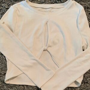 Crop top key hole long sleeve Womans